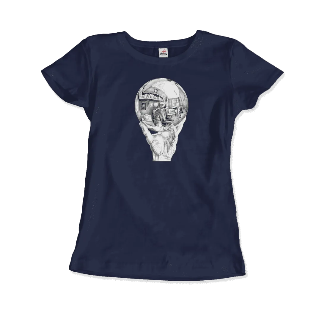 M.C. Escher Hand with Reflective Globe T-Shirt by Art-O-Rama Shop