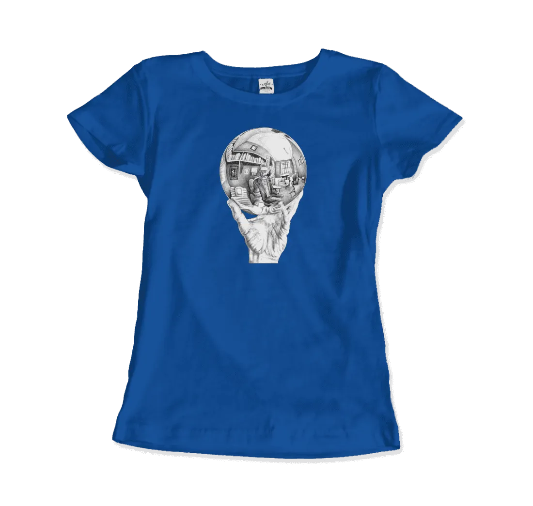 M.C. Escher Hand with Reflective Globe T-Shirt by Art-O-Rama Shop