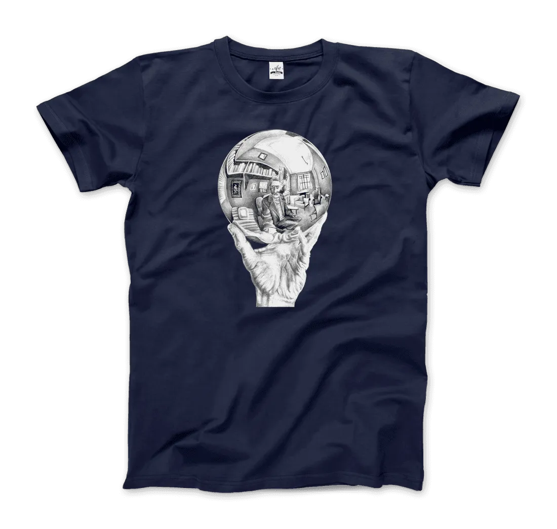 M.C. Escher Hand with Reflective Globe T-Shirt by Art-O-Rama Shop