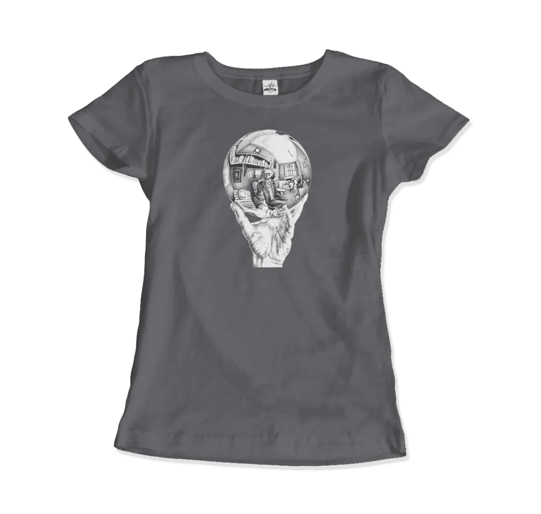 M.C. Escher Hand with Reflective Globe T-Shirt by Art-O-Rama Shop