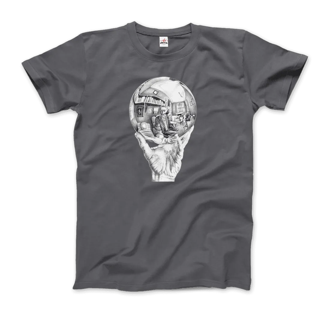 M.C. Escher Hand with Reflective Globe T-Shirt by Art-O-Rama Shop