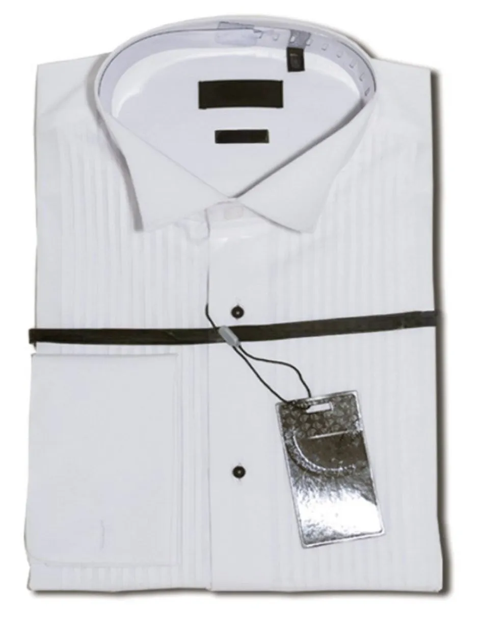 Mens White Wing Tip Tuxedo Shirt