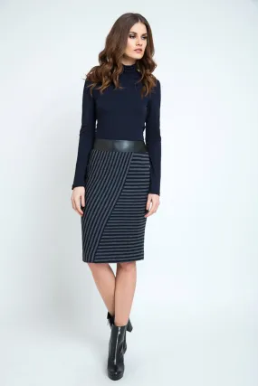 Midi Pencil Skirt Stripped