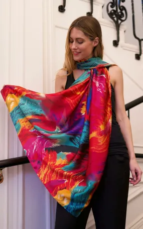 Multicoloured Silk Scarf