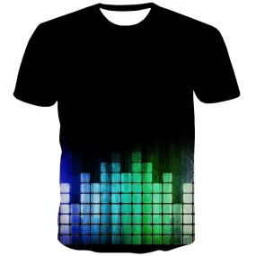 Music T-shirt Men Instrument Shirt Print Retro T shirts Funny Electronic Tshirts Cool