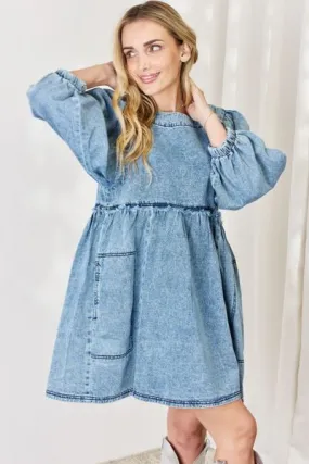 Oversized Denim Babydoll Dress