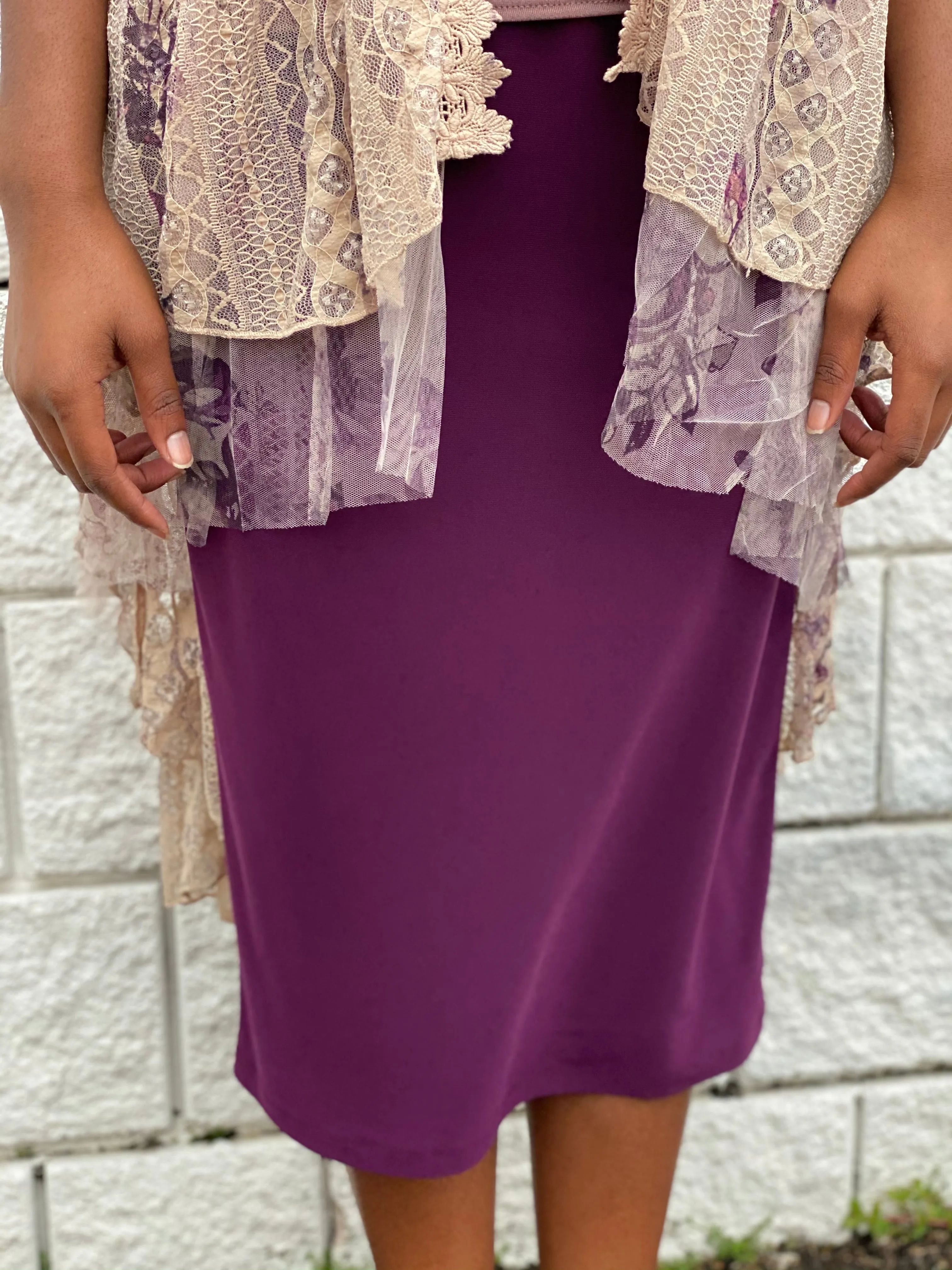 Pencil Skirt Plum