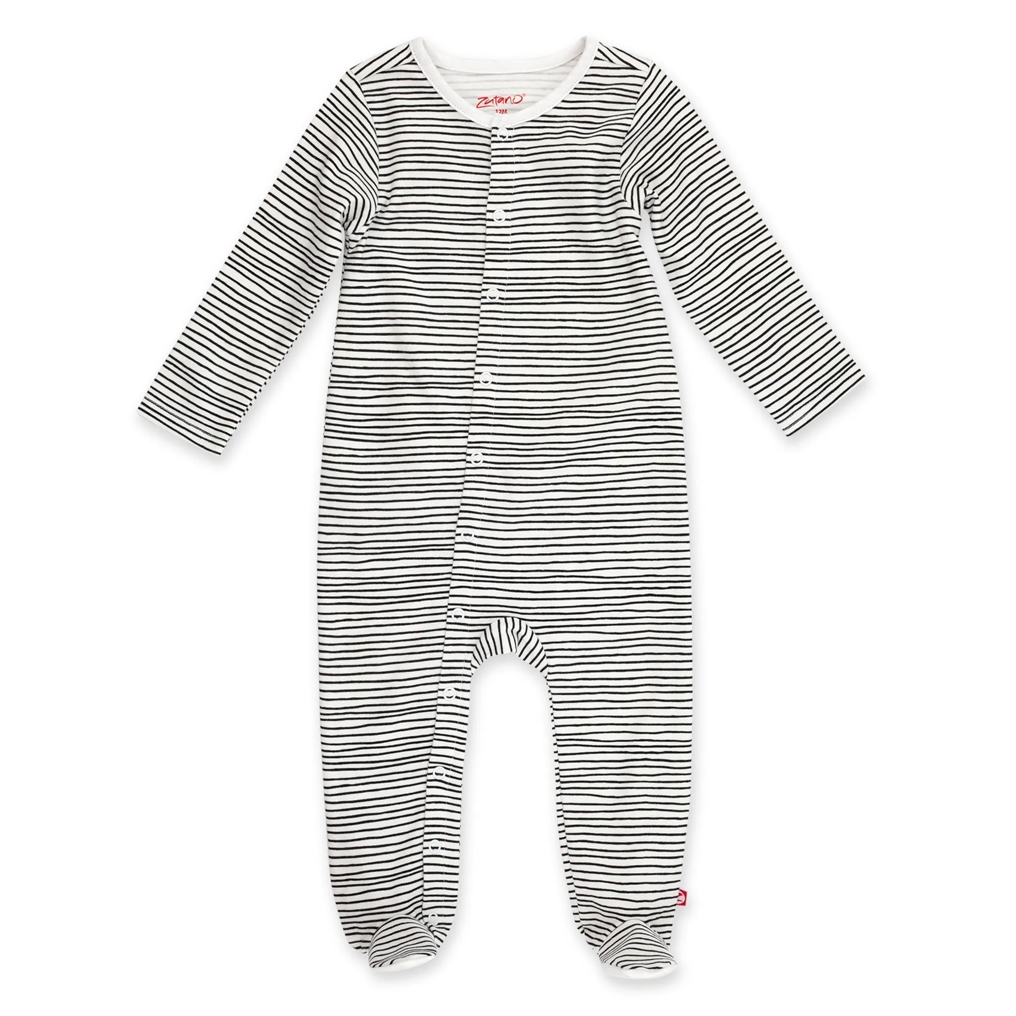 Pencil Stripe Organic Cotton Footie