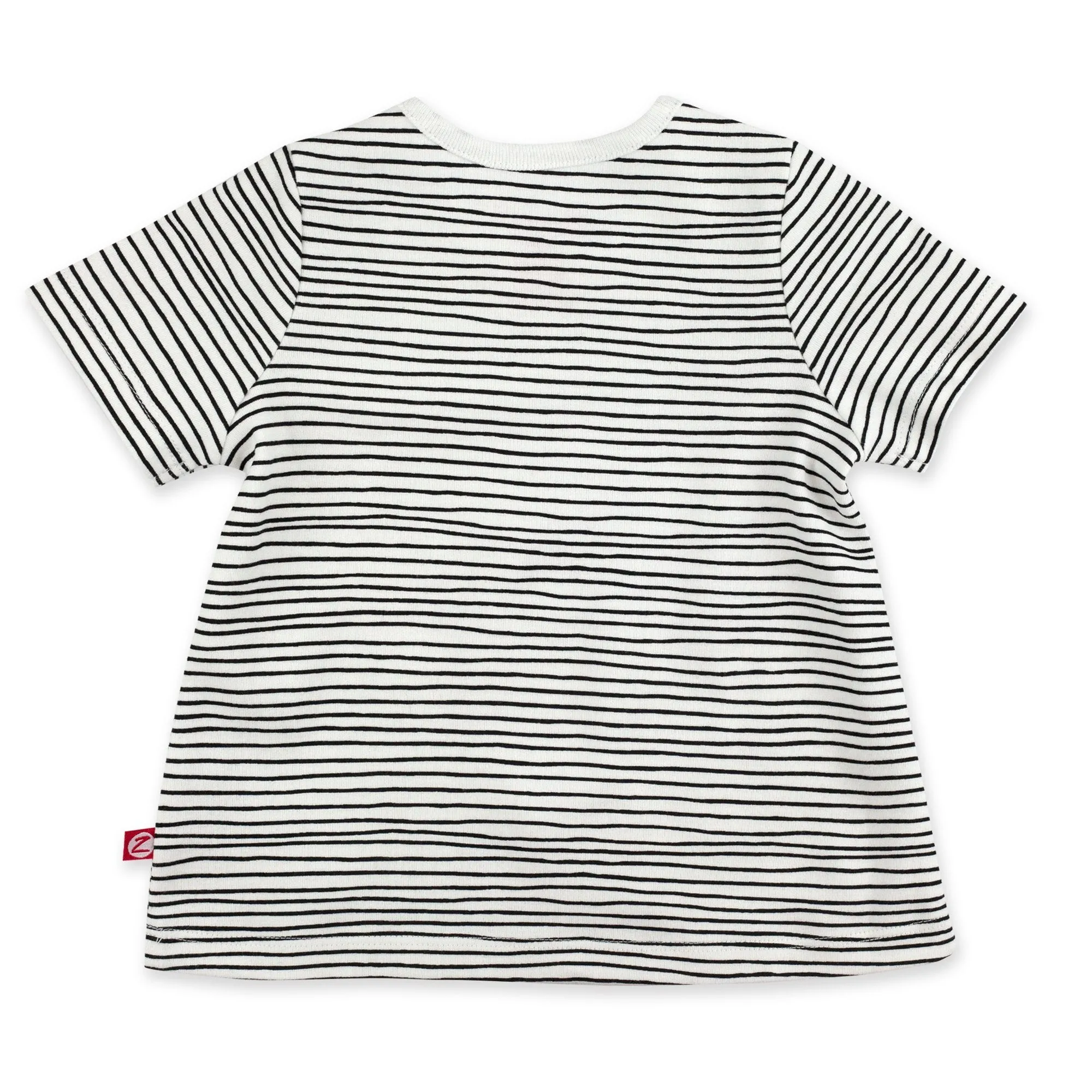 Pencil Stripe Organic Cotton Short Sleeve Swing Top