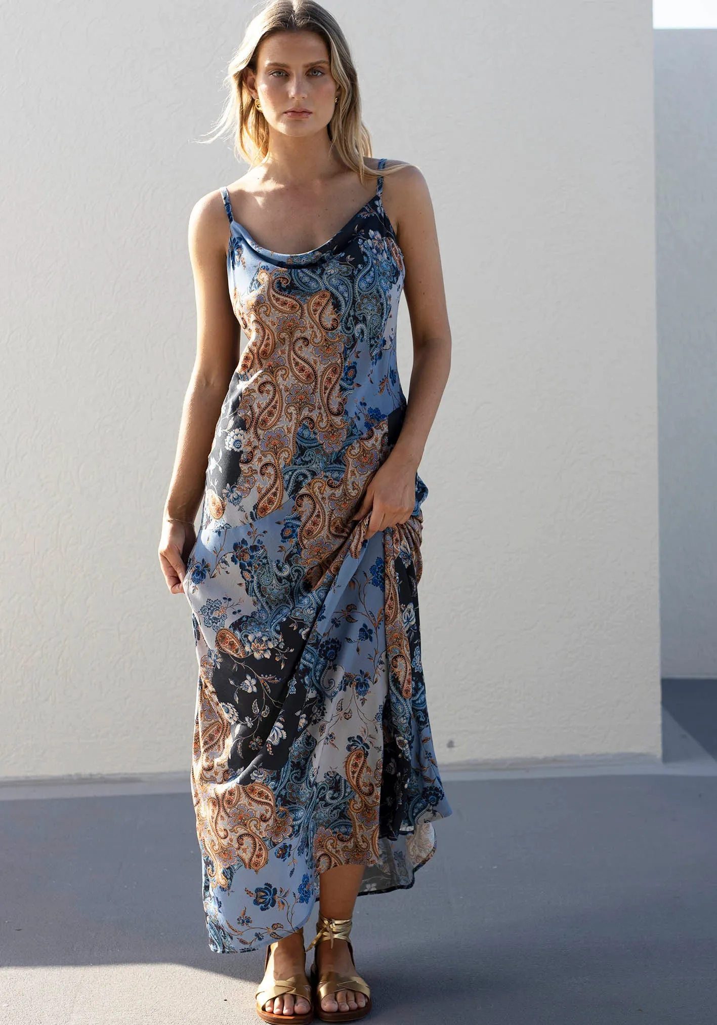 Picnic Paisley Maxi Slip Dress