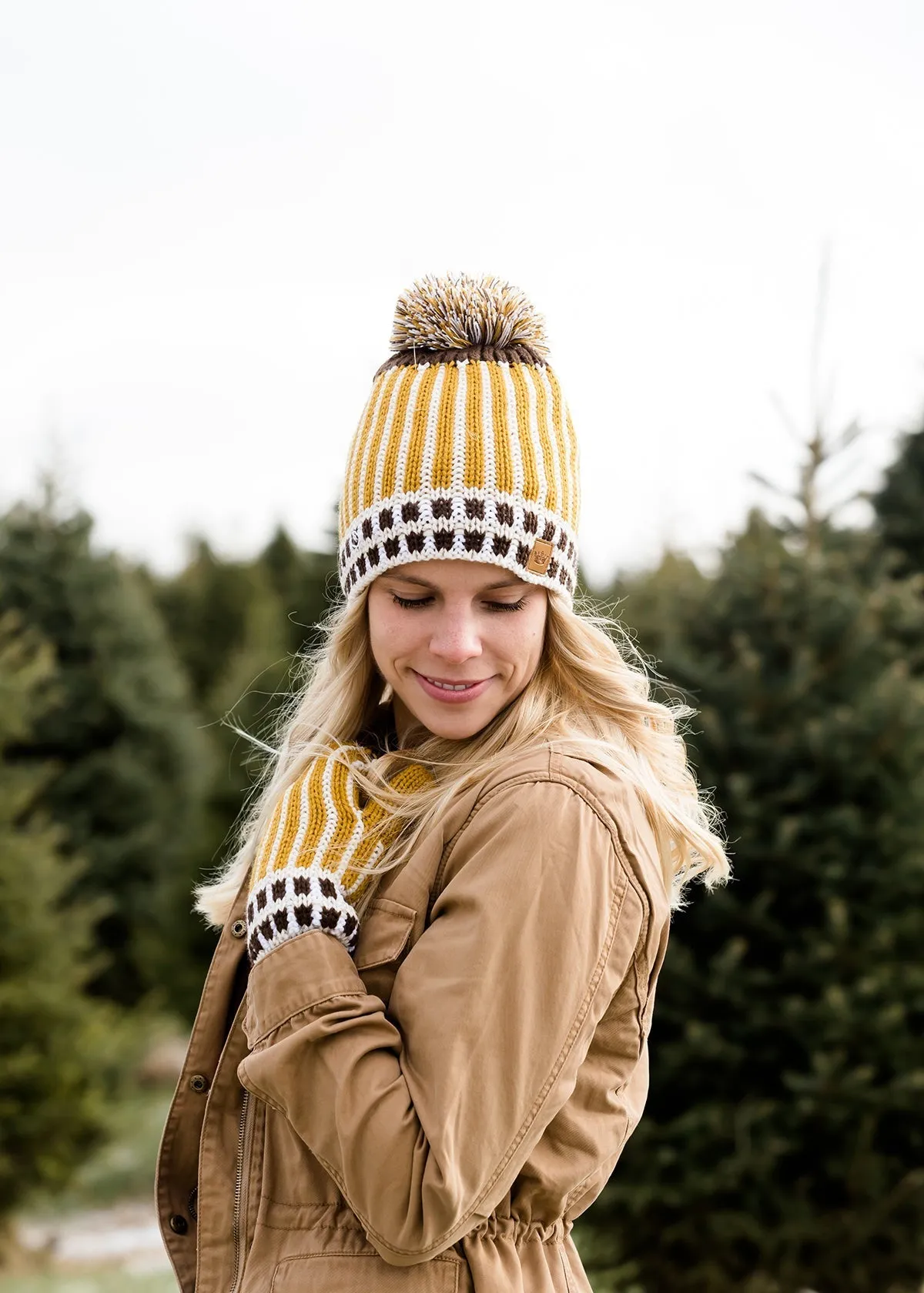 Pom Pom Fleece Lined Hat or Mittens - FINAL SALE