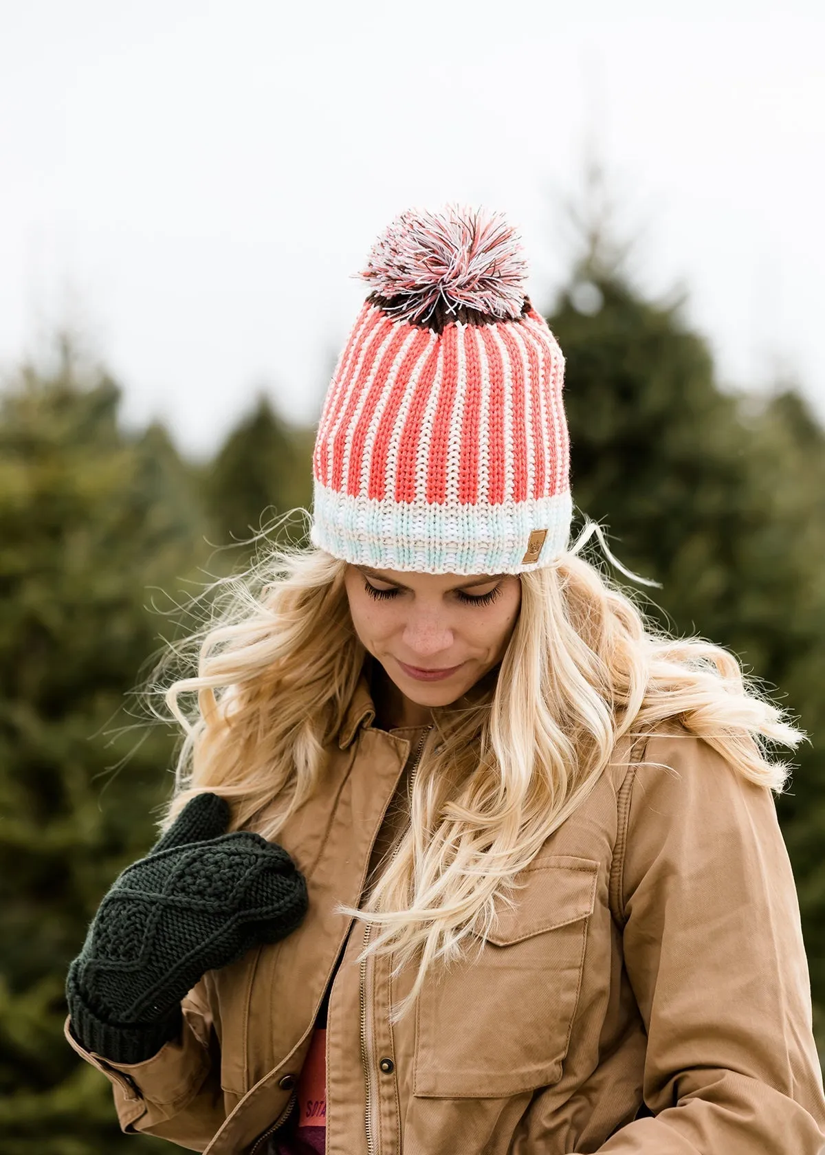 Pom Pom Fleece Lined Hat or Mittens - FINAL SALE