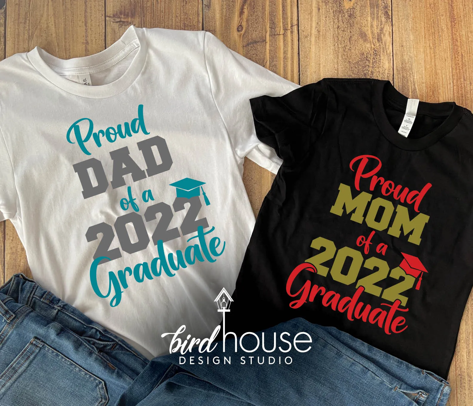 Proud Family of a Graduate Shirt, Pick any Two School Colors, Images