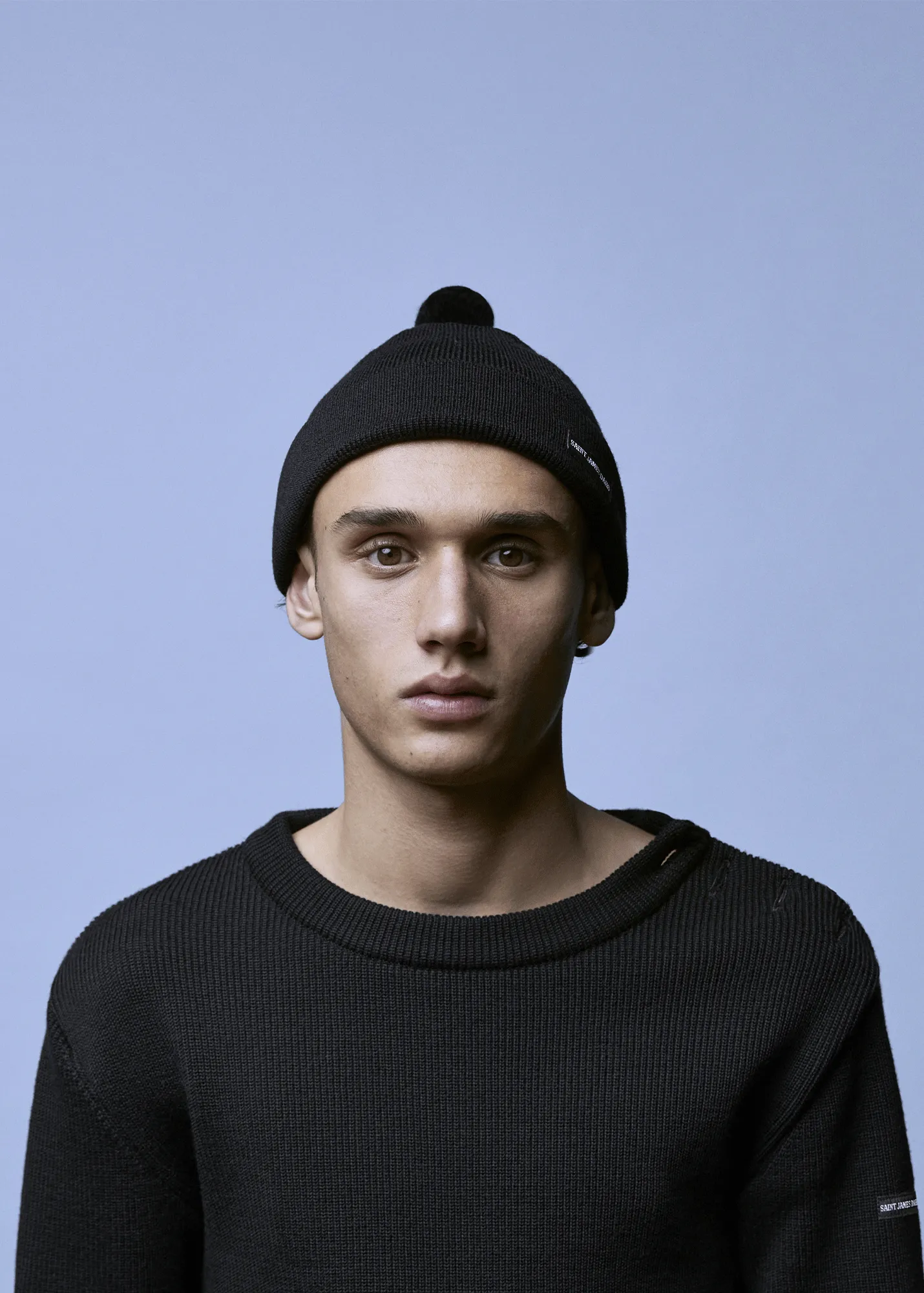 Quatre Hiver bobble hat - SAINT JAMES DAHO (NOIR)