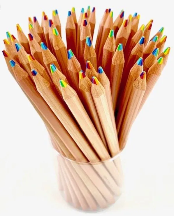 Rainbow Colored Pencil Wood