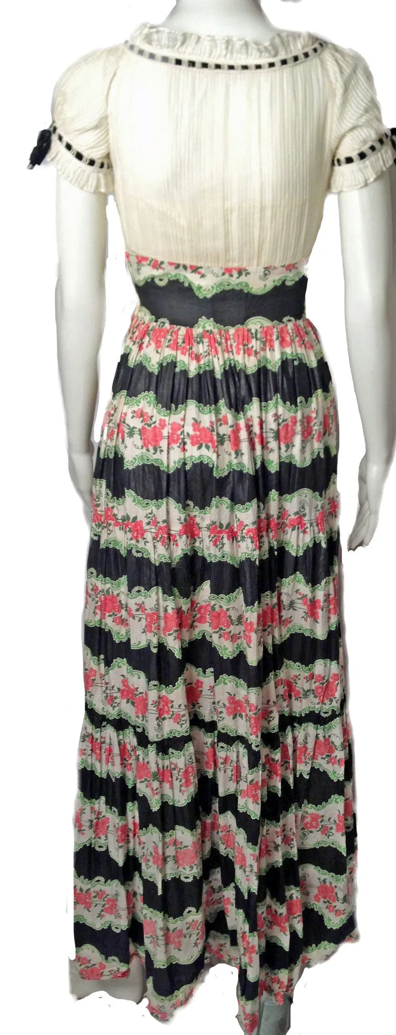 Romantic 1940s Cotton Chintz Floral Dress