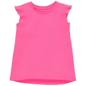 Ruffle Sleeve Shirt in Hot Pink