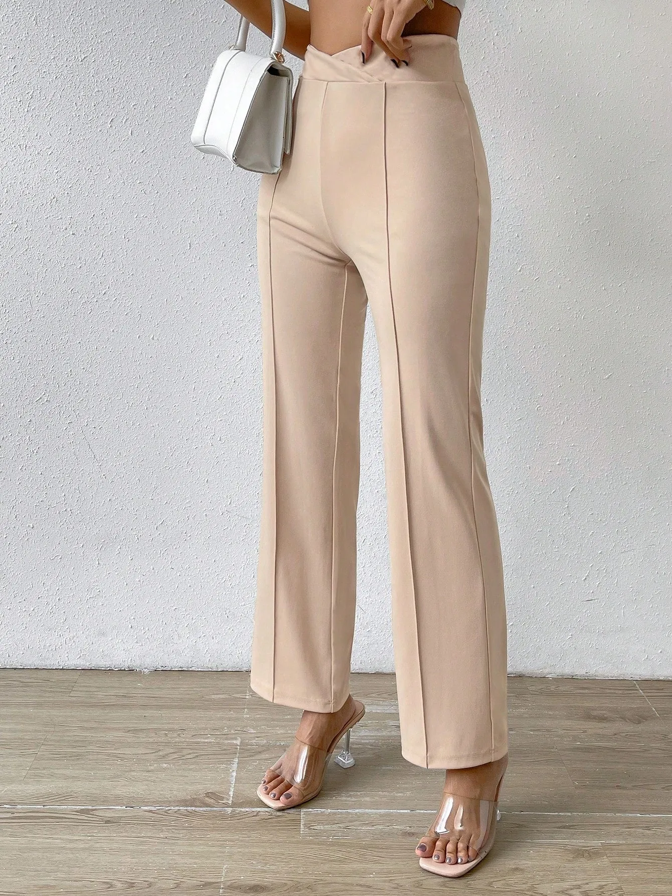 SHEIN Priv̩ Solid Flare Leg Pants