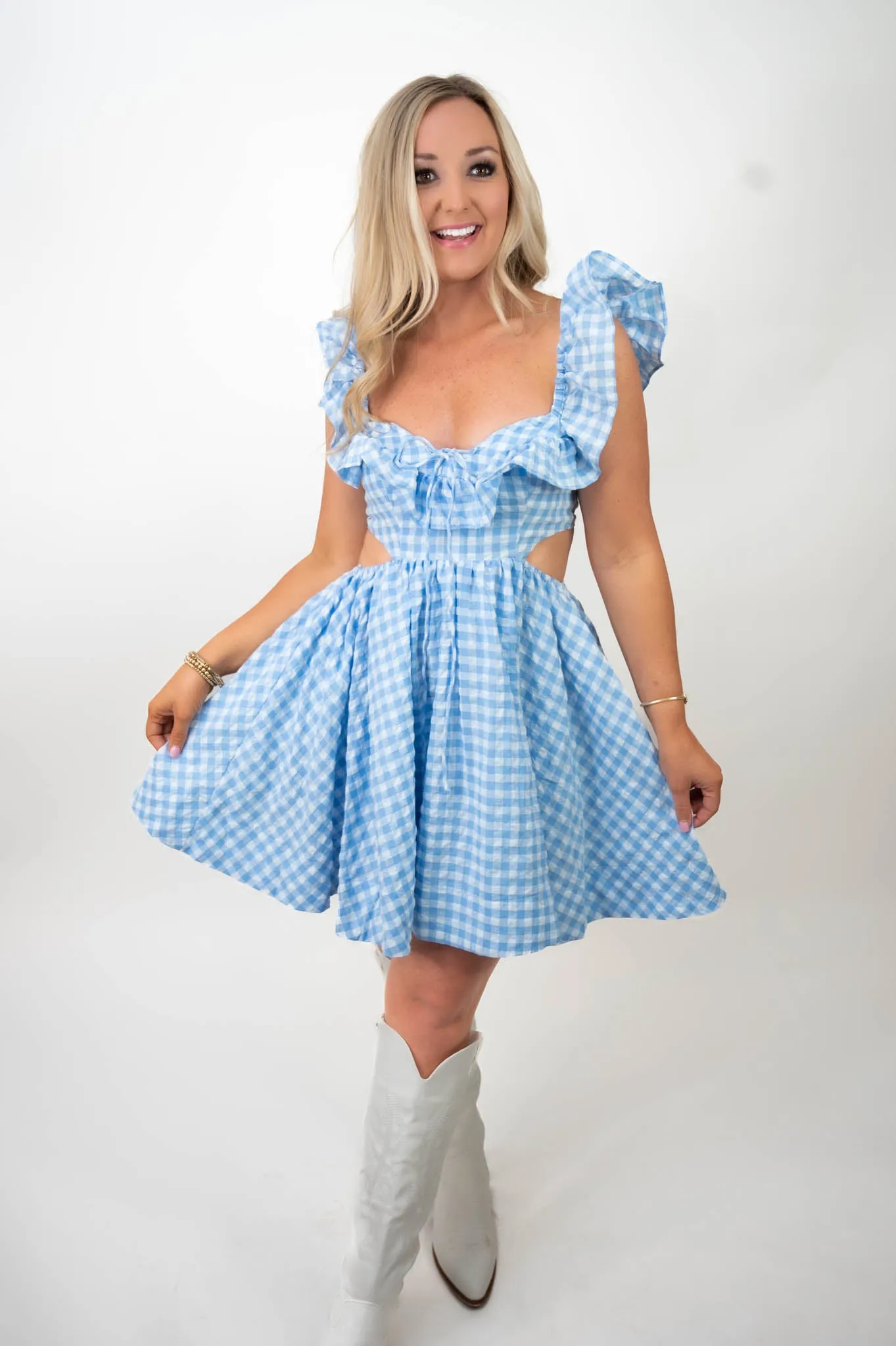 Southern Social Gingham Sweetheart Dress