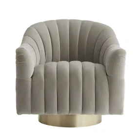 Springsteen Chair Flint Velvet Champagne Swivel