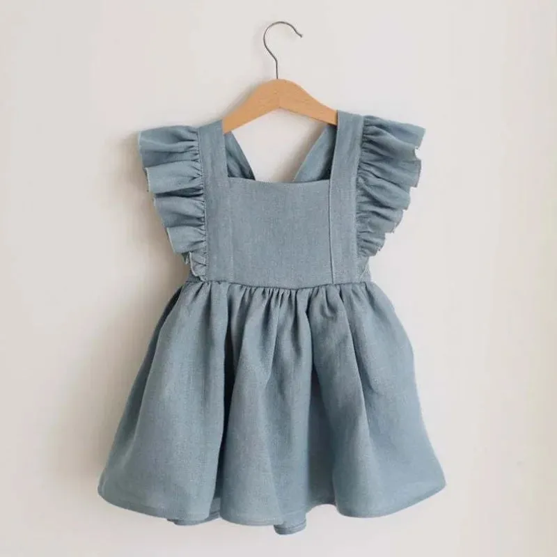 Summer Toddler Girl Dress 100% Cotton Ruffles Baby Dress