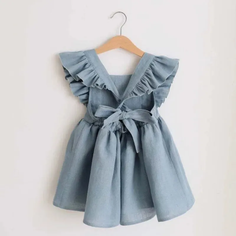 Summer Toddler Girl Dress 100% Cotton Ruffles Baby Dress