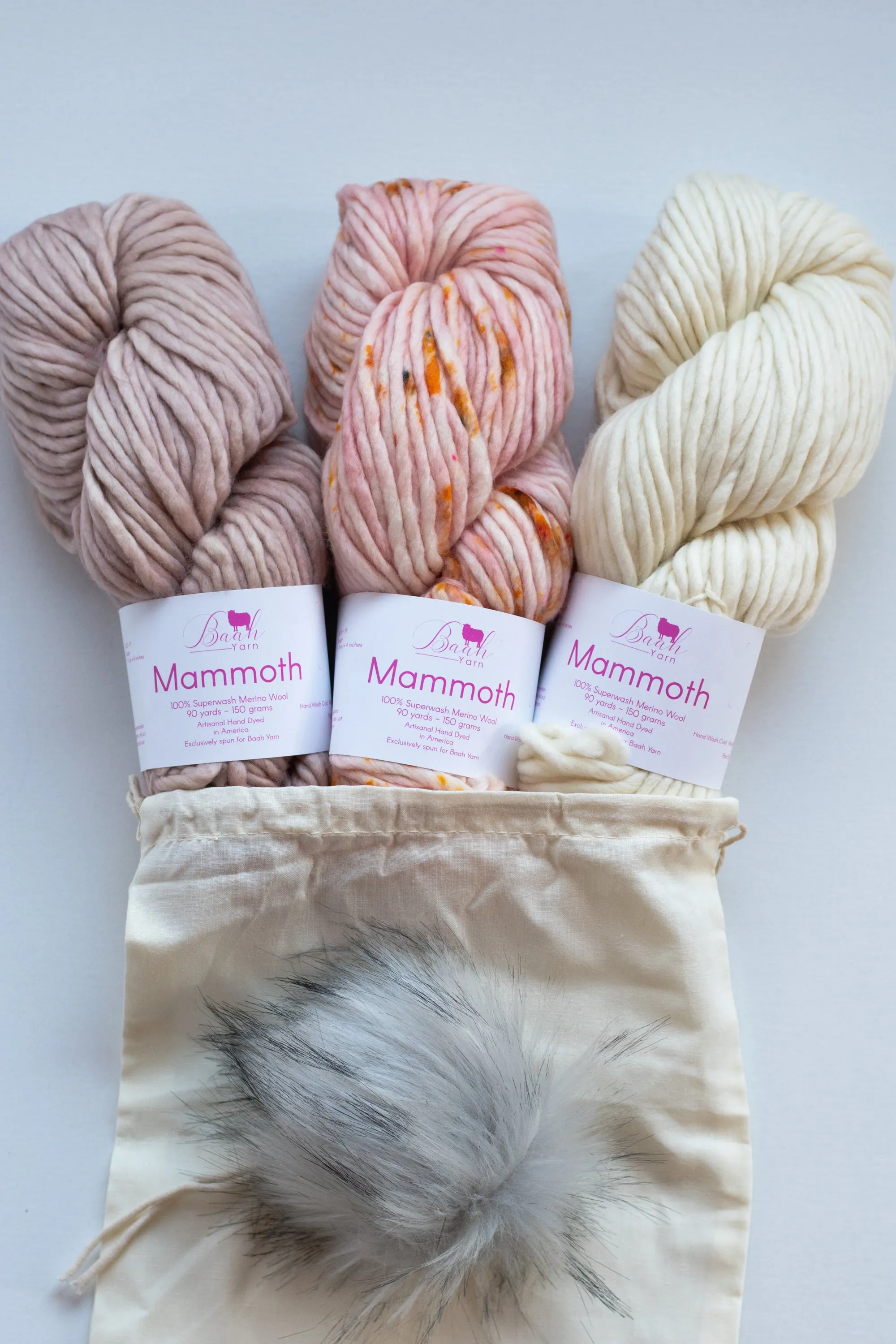 Sunrise Pattern Knitting Kit with Baah Yarn Mammoth, Super Bulky Yarn Knitting Kit