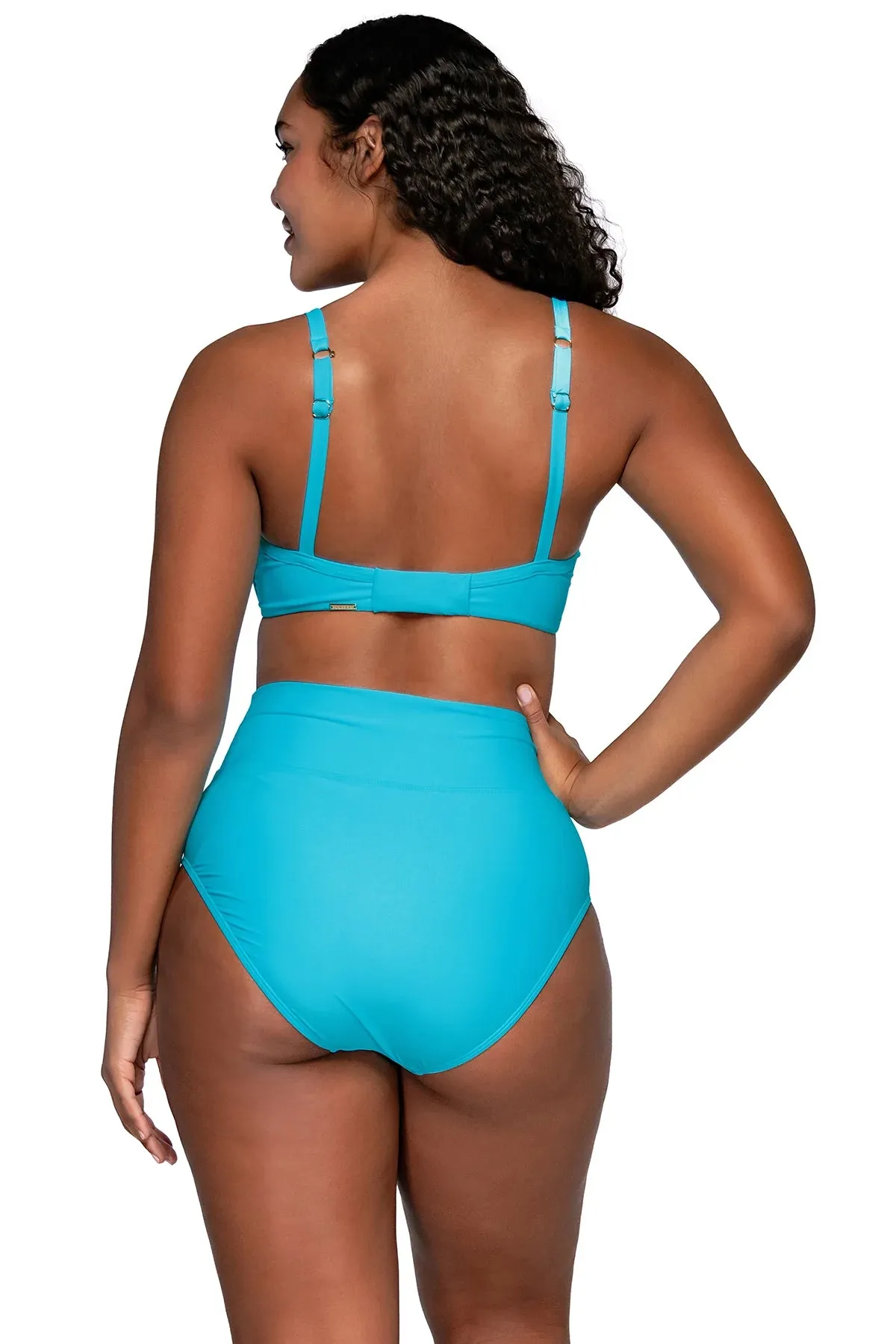 Sunsets Hannah High Waist Swim Bottom - Blue Bliss