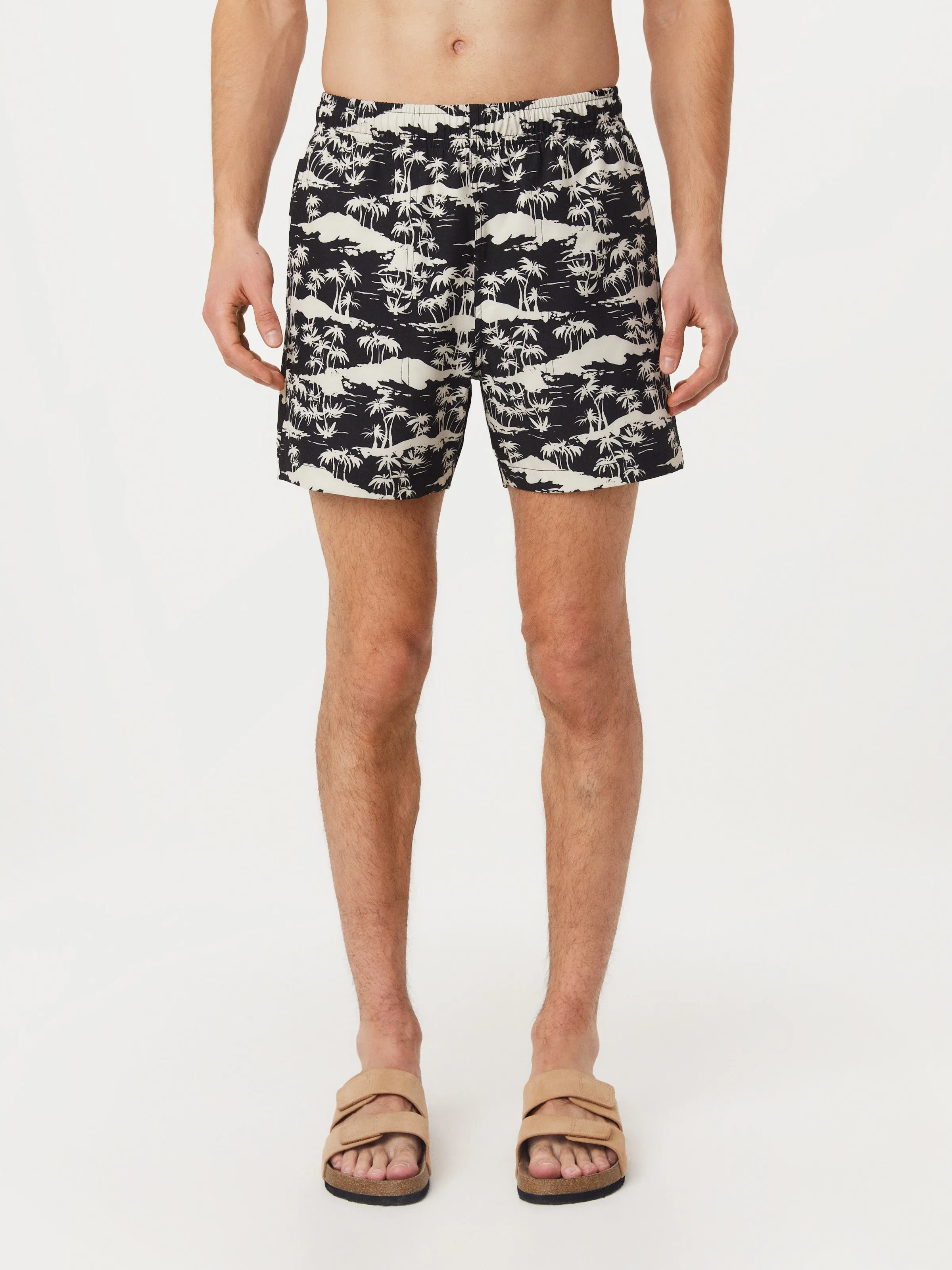 The Print 5in Swim Short in Washed Black