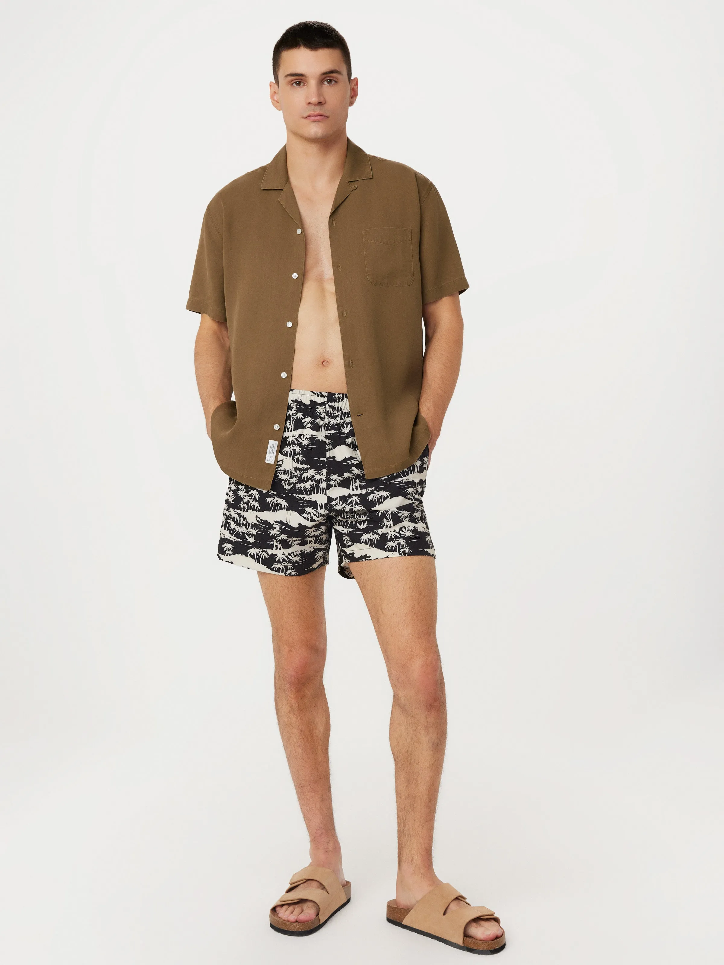 The Print 5in Swim Short in Washed Black