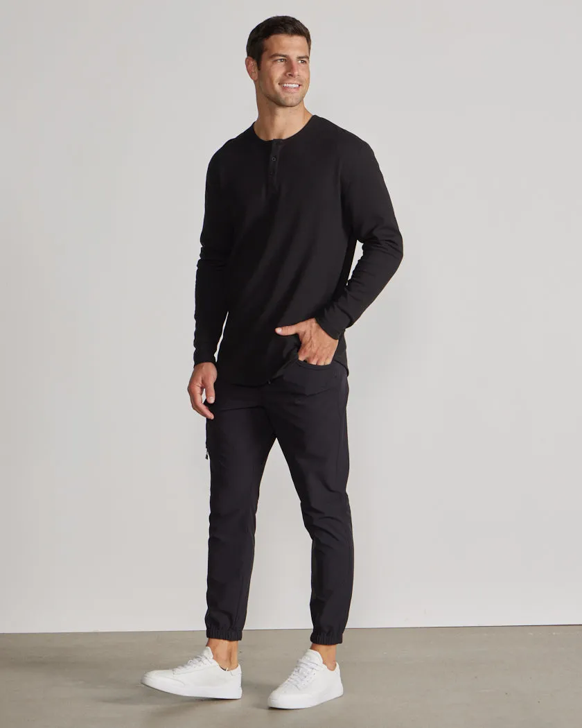 Thermal Henley Drop-Cut Long Sleeve