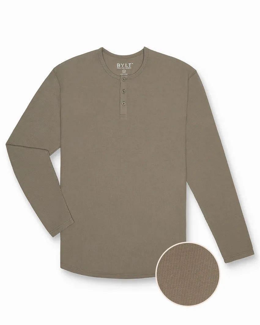 Thermal Henley Drop-Cut Long Sleeve