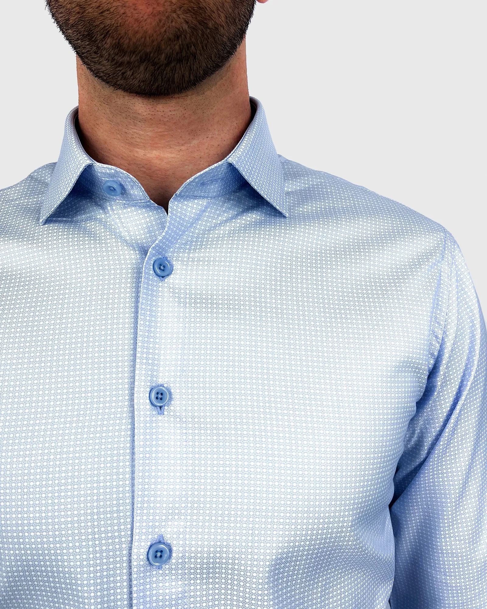 VINCENT & FRANKS S21LU010 L-BLUE SLIM SC SHIRT