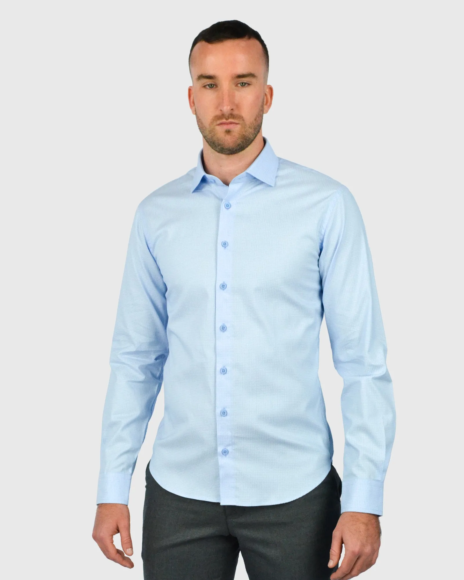 VINCENT & FRANKS S21LU010 L-BLUE SLIM SC SHIRT