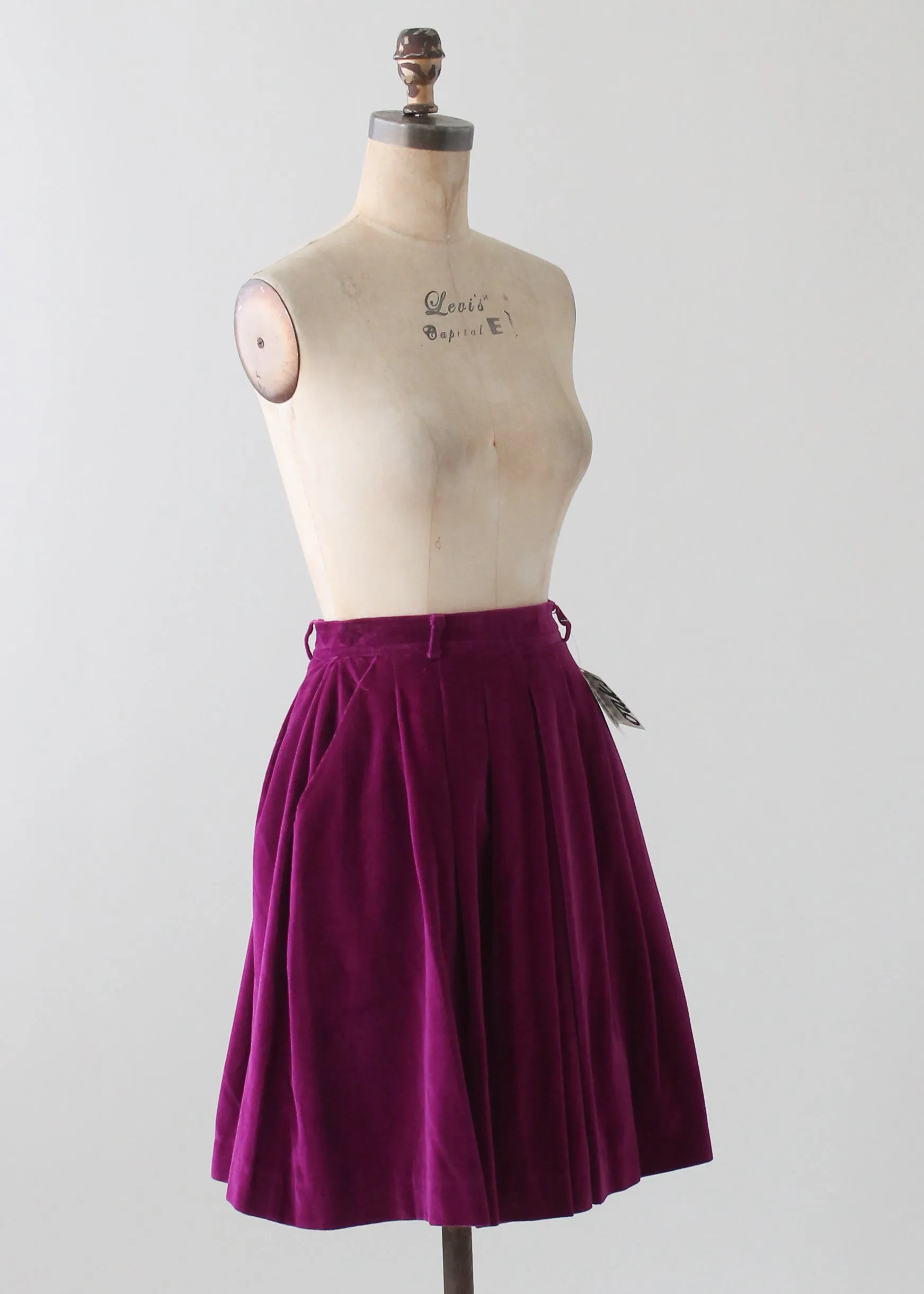 Vintage 1970s Gianfranco Ferre Velvet Skirt