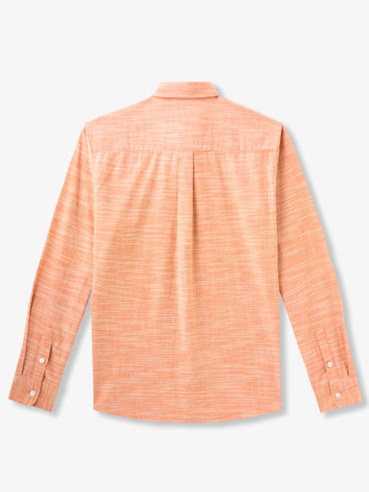 Vintage-Inspired Casual Orange Cotton Linen Shirt