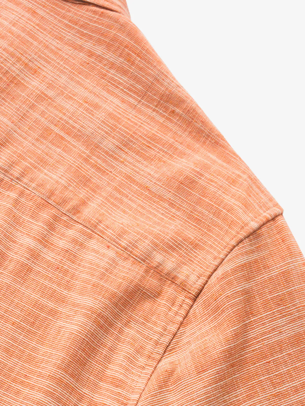 Vintage-Inspired Casual Orange Cotton Linen Shirt