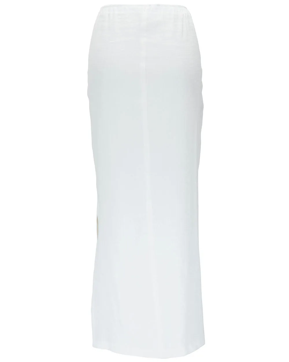 White Linen Blend Stem Skirt