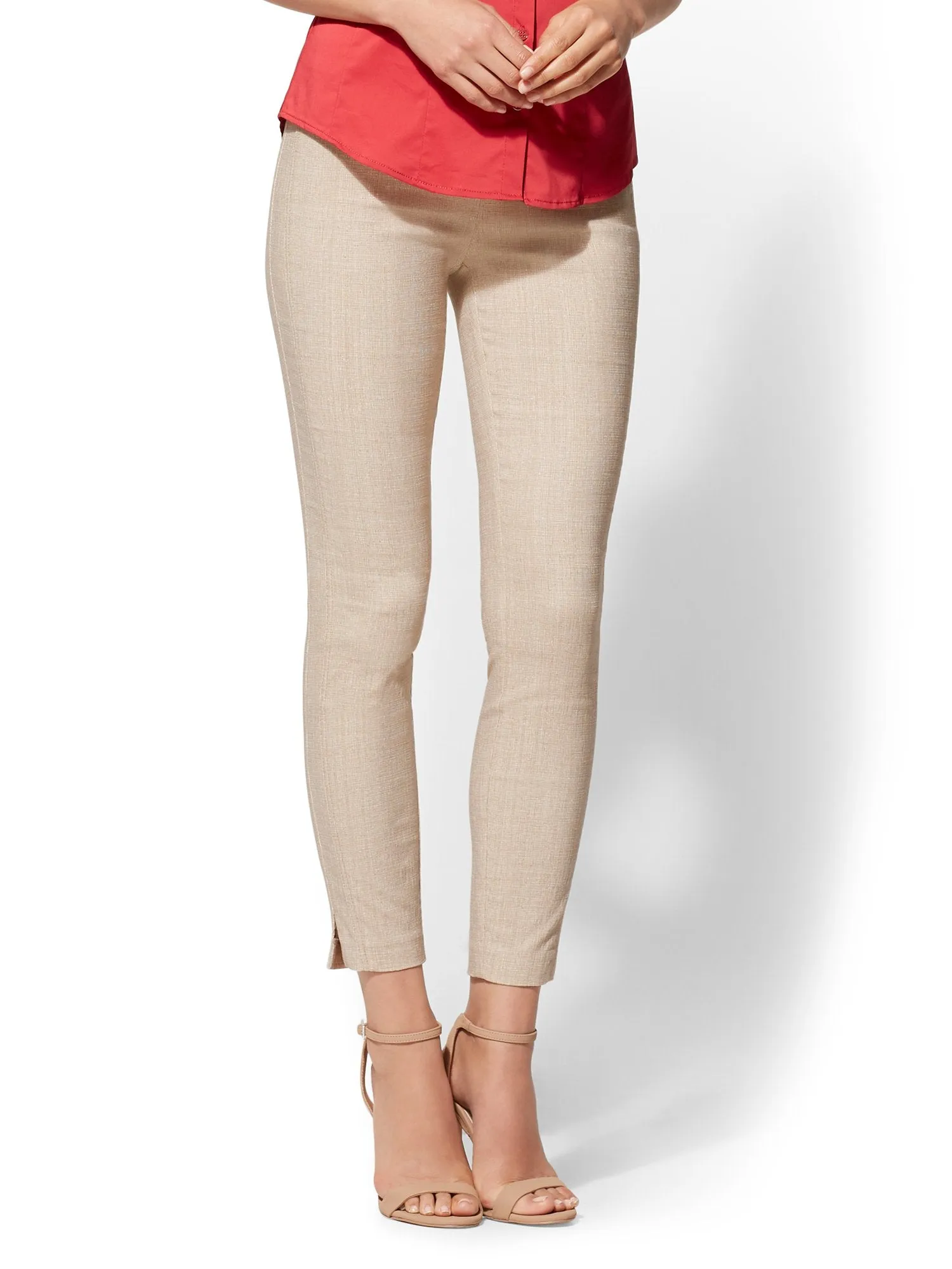 Whitney High-Waisted Pull-On Ankle Pant - Tan