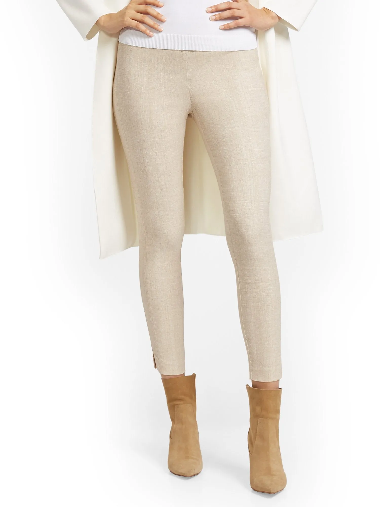 Whitney High-Waisted Pull-On Ankle Pant - Tan