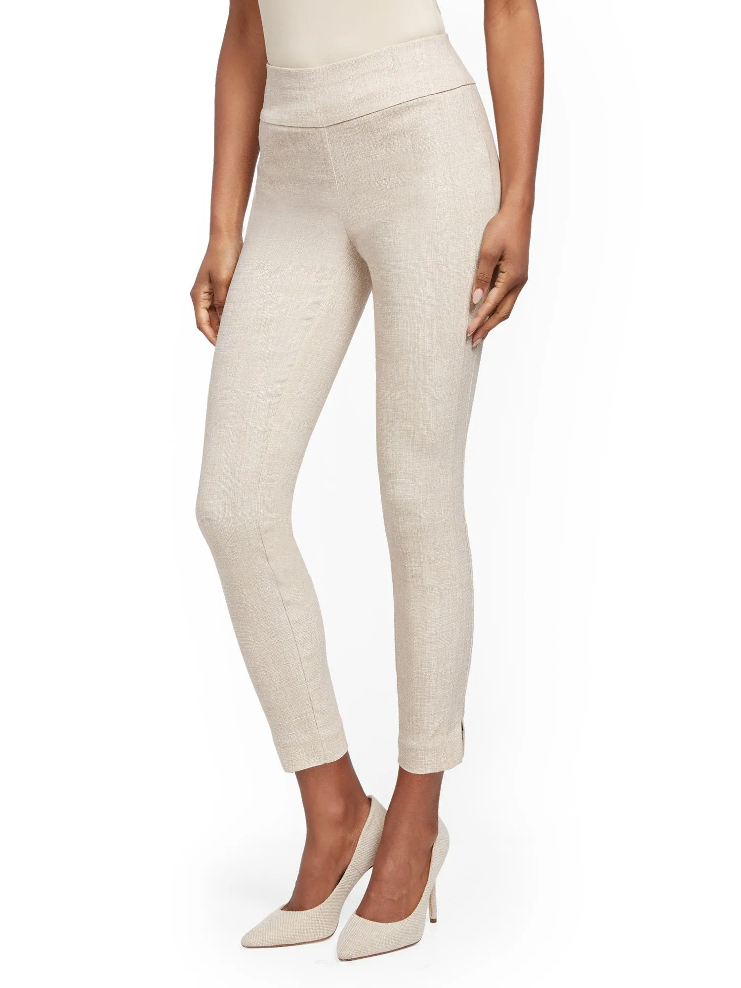 Whitney High-Waisted Pull-On Ankle Pant - Tan