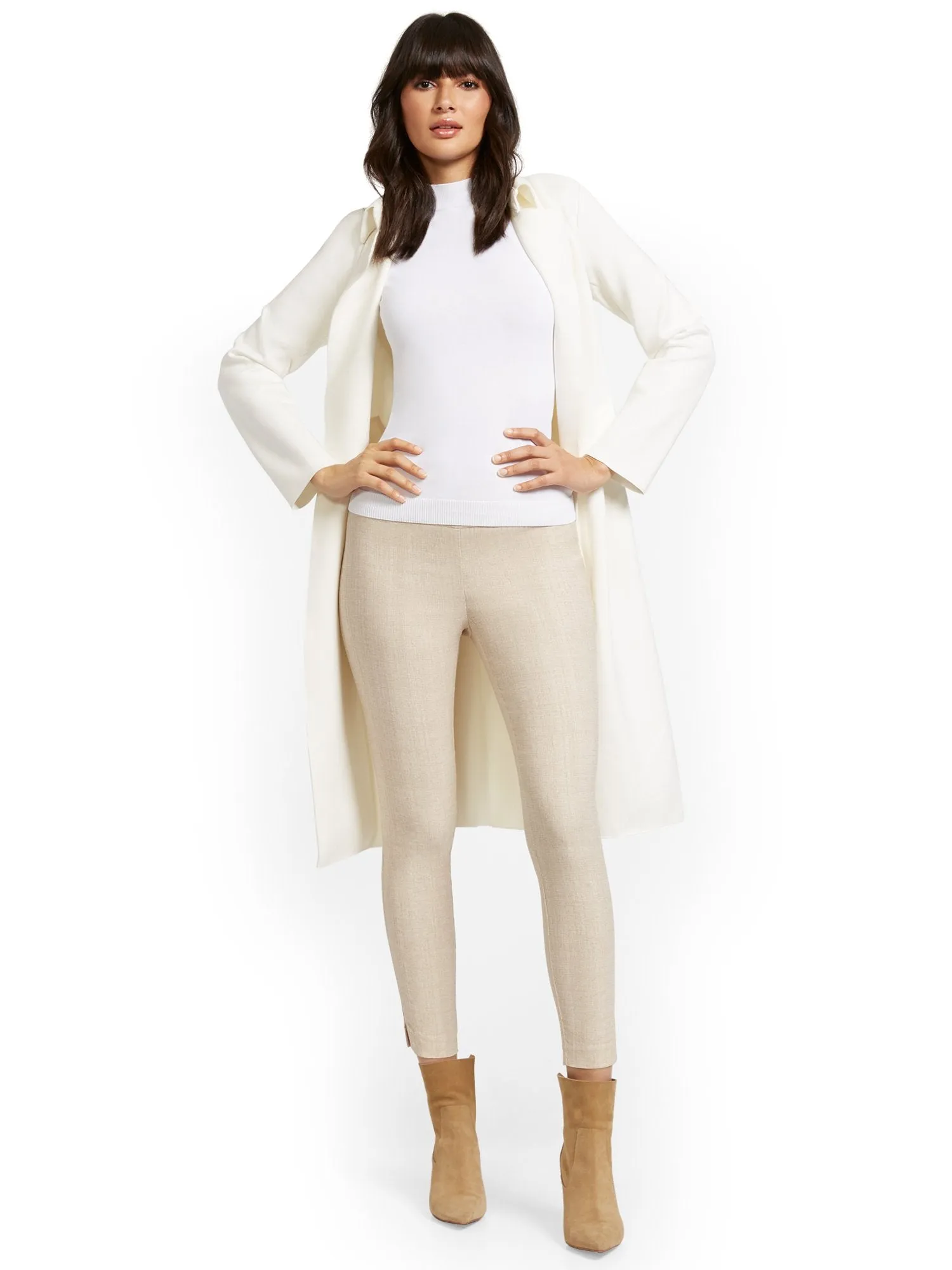 Whitney High-Waisted Pull-On Ankle Pant - Tan