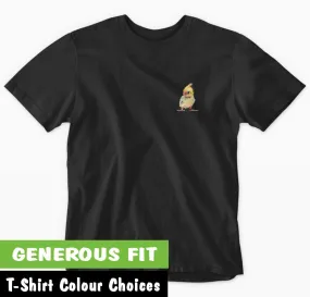 Young Cockatiel Bird Left Chest Print Adults T-Shirt (Various Colours)