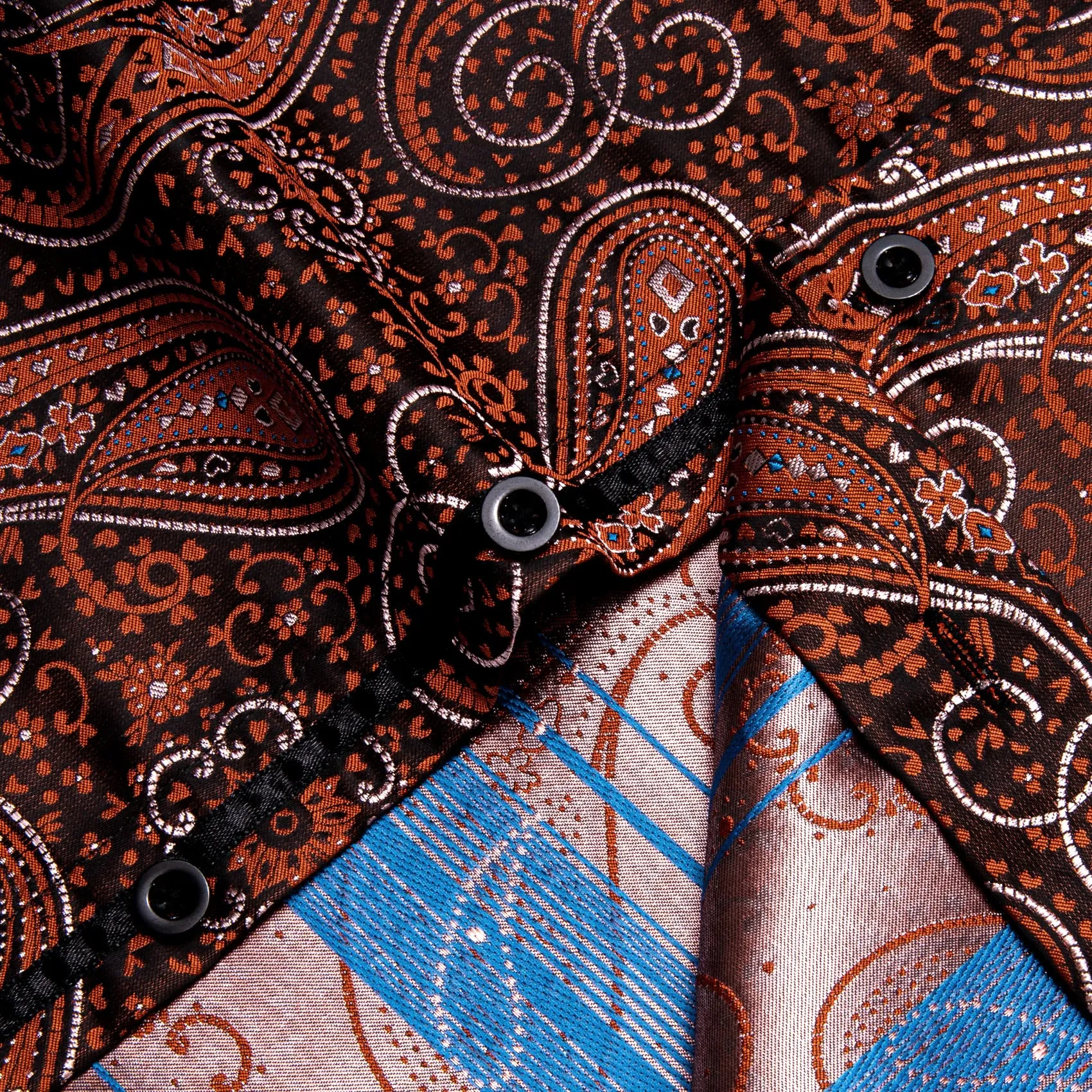 YourTies Dinner Shirts Brown Orange White Jacquard Paisley Dress Shirt