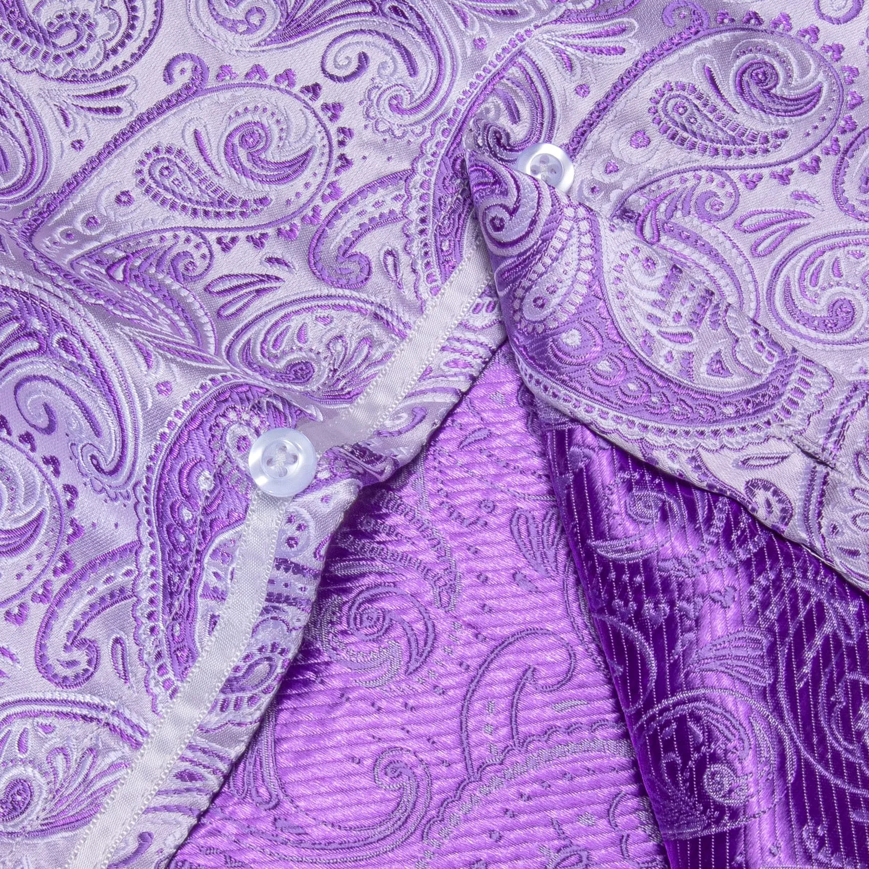 YourTies Lavender Purple Paisley Shirt Men's Long Sleeve Dress Shirt