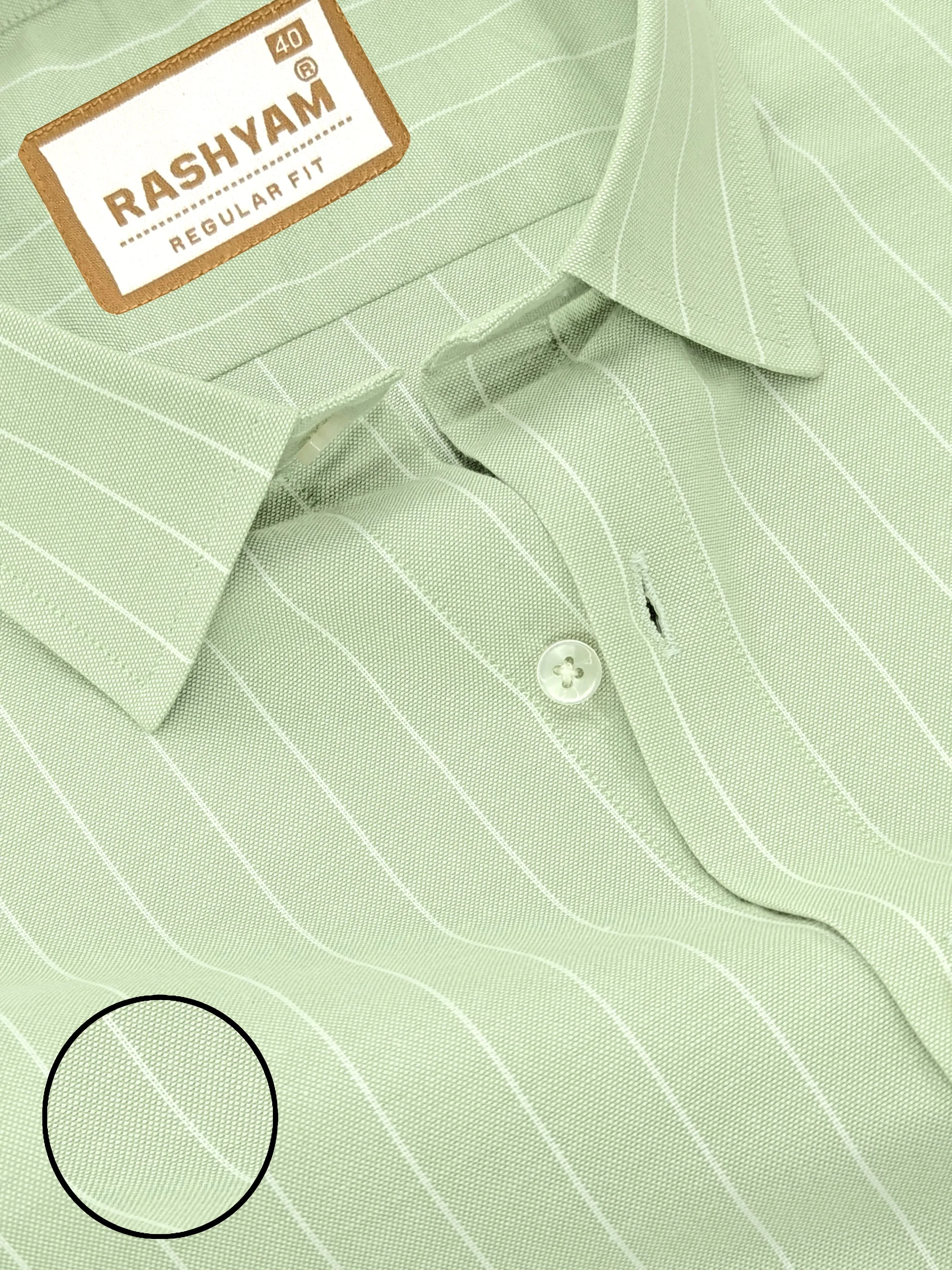 Zodiac White Stripe On Finch Green Luxury Oxford Cotton Formal Shirt For Men