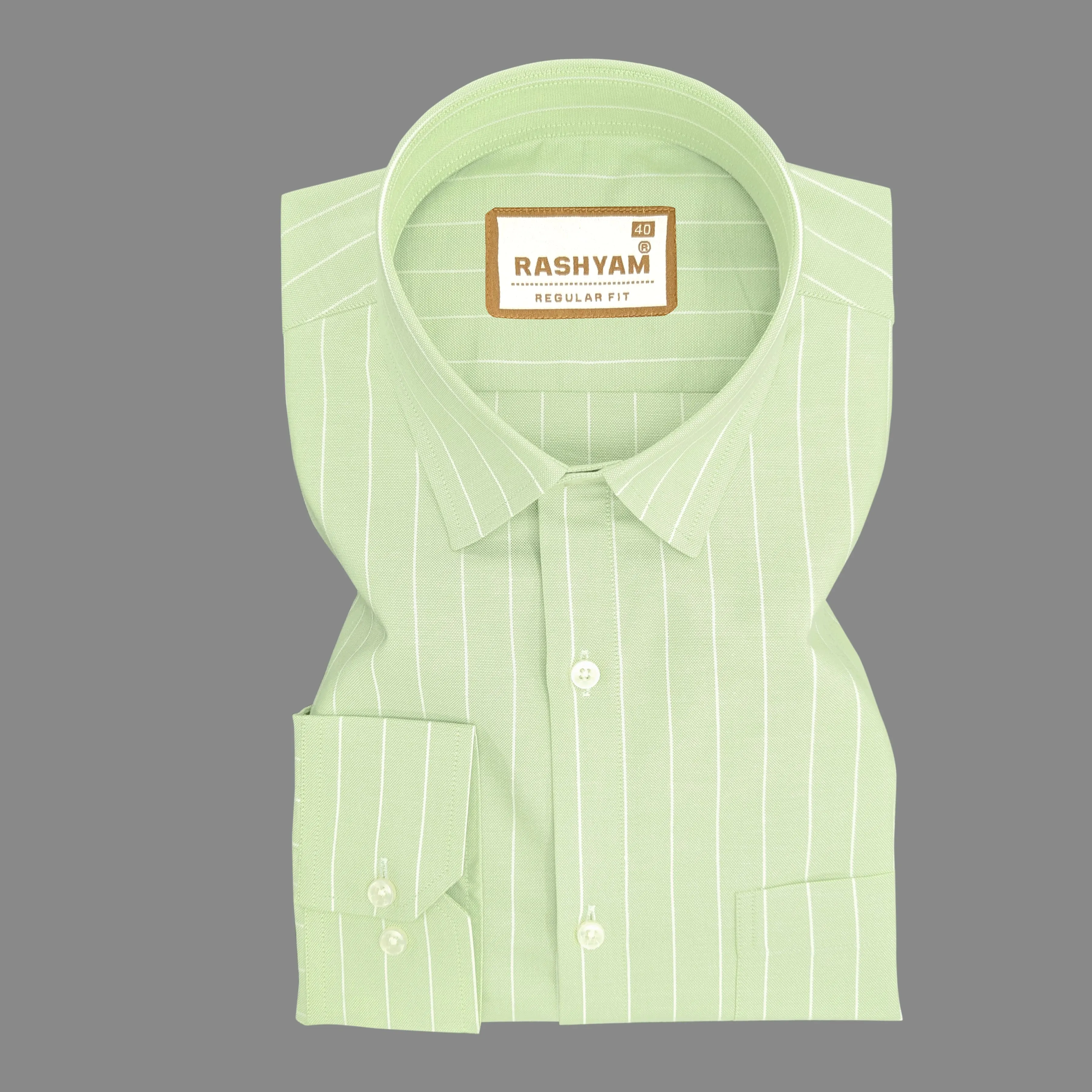 Zodiac White Stripe On Finch Green Luxury Oxford Cotton Formal Shirt For Men